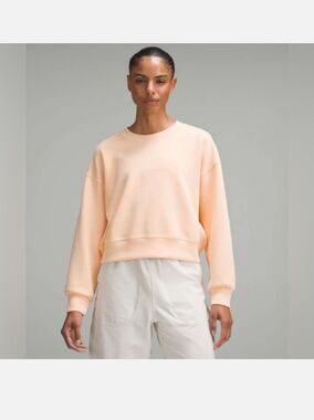 Lululemon Softstreme Perfectly Oversized Cropped Crew Peach Bellini NWT Sz 6